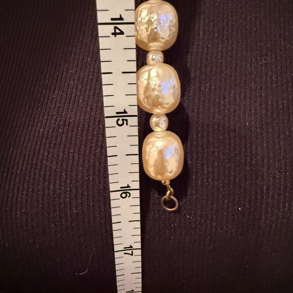 Miriam Haskell Ivory Pearl Necklace 16 inch - Picture 6 of 6